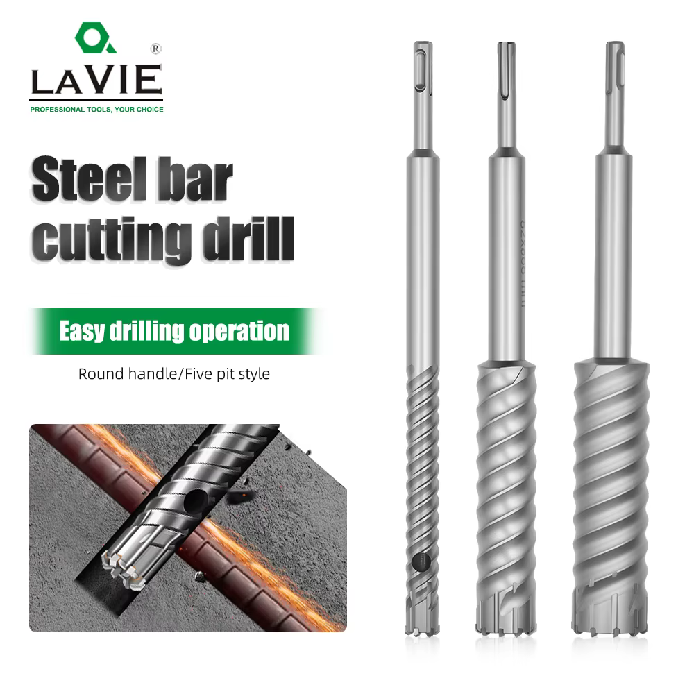 LAVIE 1pc foret à béton renforcé SDS-Plus spécifications et tailles multiples-foret haute dureté-point pénétration d'armature de service