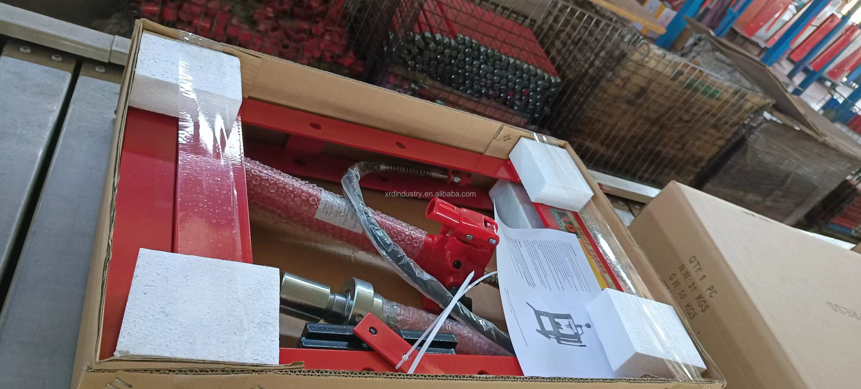 Presse hydraulique d'atelier 10 tonnes pour réparation de véhicules avec pompe manuelle