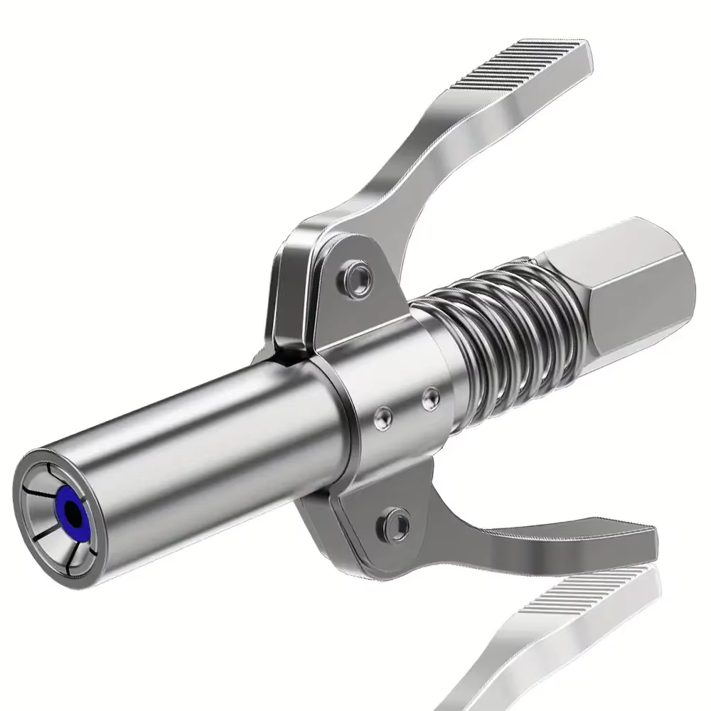 Coupleur de pistolet à graisse 10000PSI pompe à huile NPTI/8 seringue à buse de graisse à double poignée à dégagement rapide pistolet à graisse lubrifiant outil de réparation de lubrification à l'huil