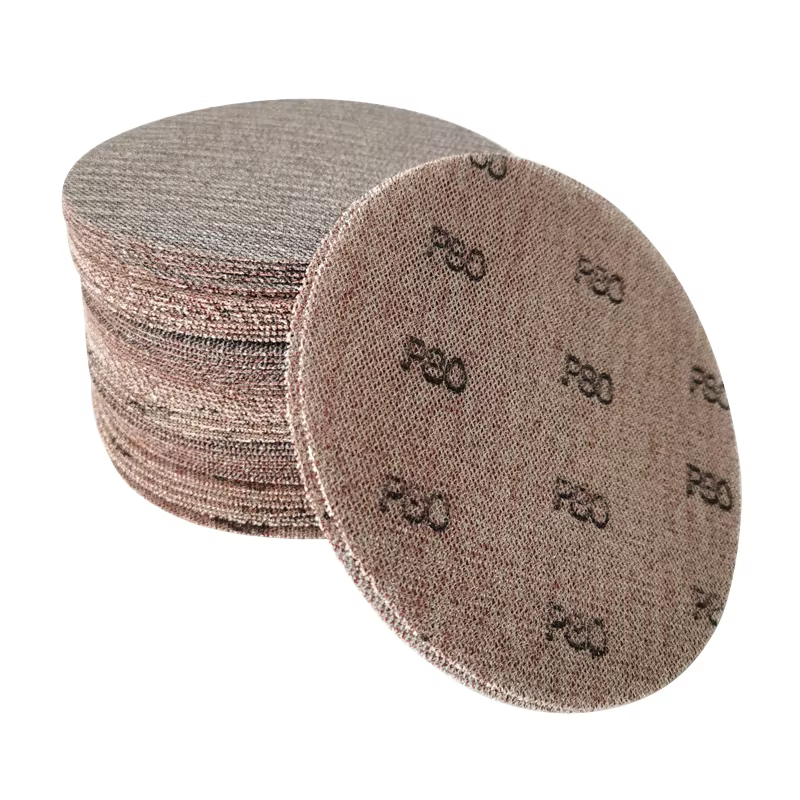50 pièces 5/6 pouces 125/150MM disques abrasifs en maille crochet et boucle abrasif sans poussière Anti-blocage papier