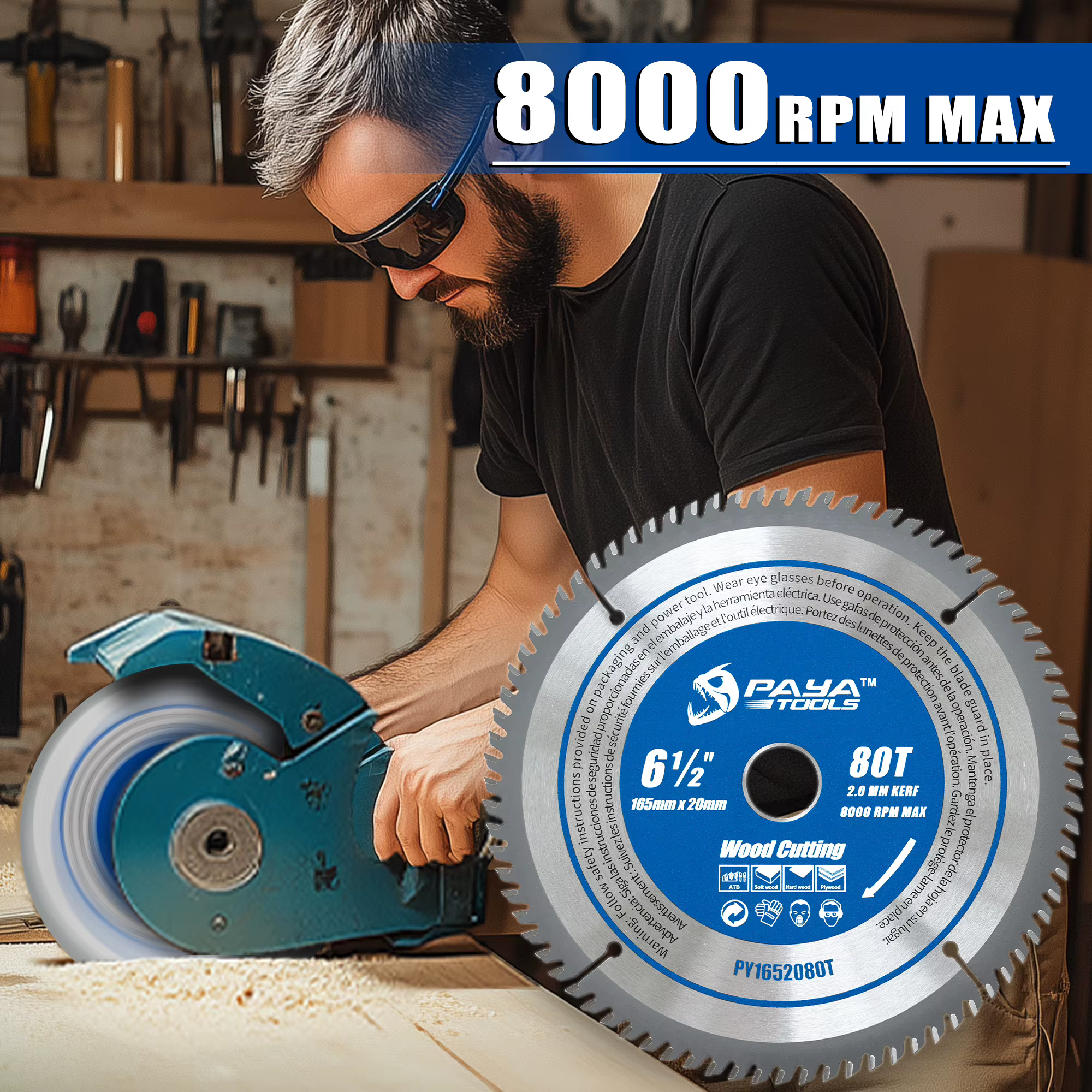 Lame de scie circulaire PAYA 6-1/2 pouces pour le bois