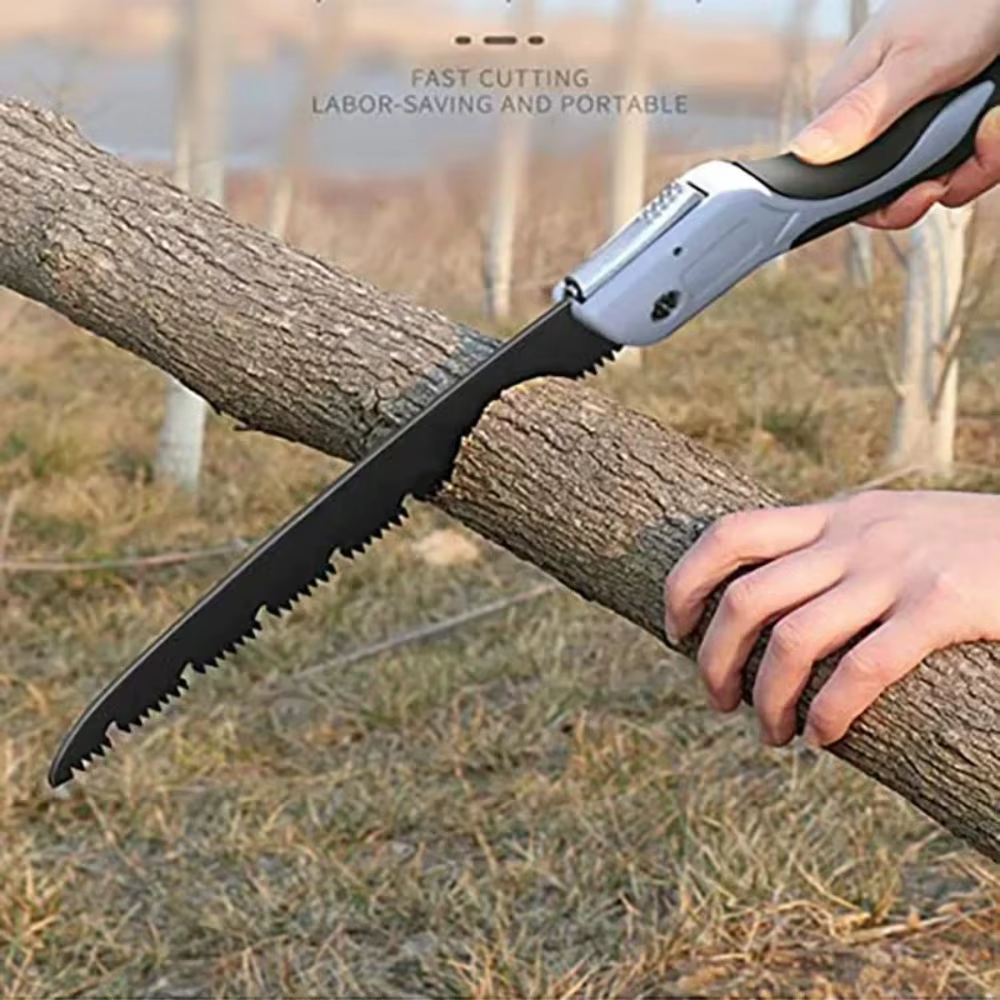 Scie à main pliante de grande taille (12 pouces/30 cm), scie à bois portable pour le jardinage, le camping et la taille des branches, 1 pièce