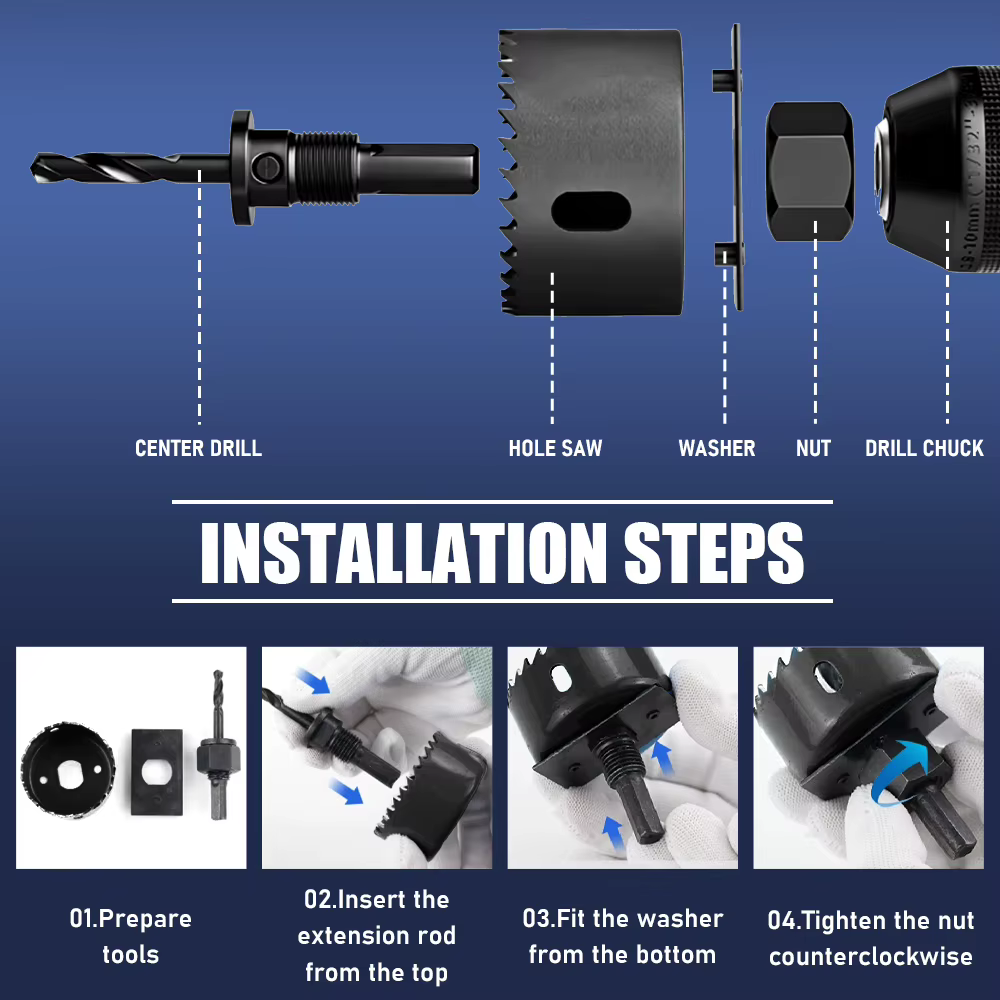 Kit de scies cloches pour bois 19-152 mm