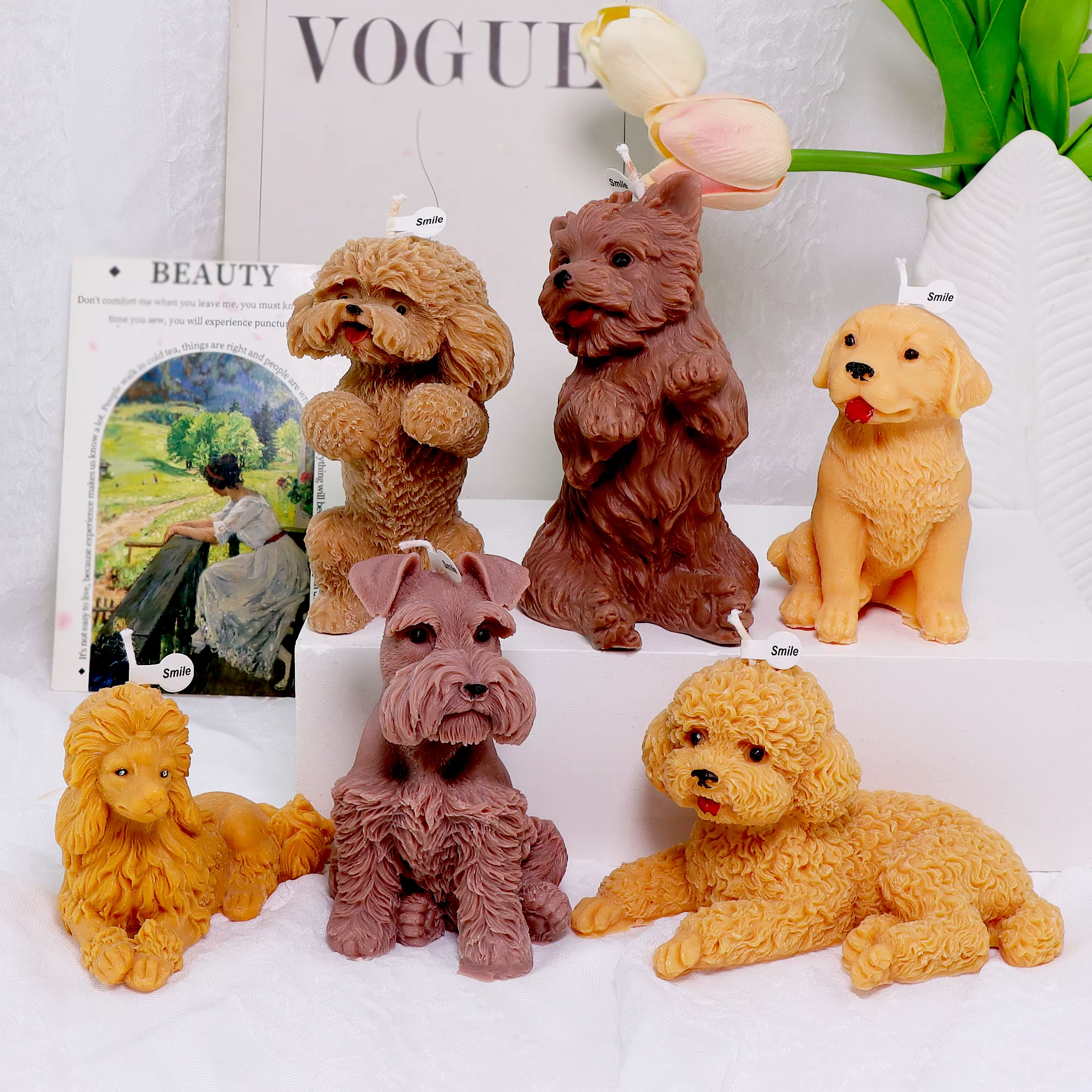 Moule 3D pour chiot, Animal, Labrador, outil de modélisation, accessoires, bougie parfumée ondulée, pilier, savon, Retriever, décor de plâtre Samoyède