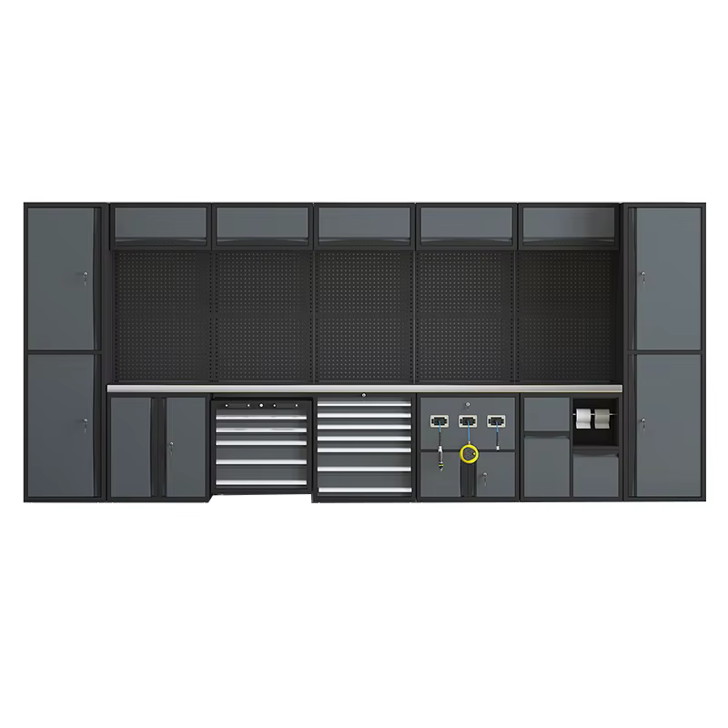 Établi de garage avec armoire de rangement d'outils pour atelier