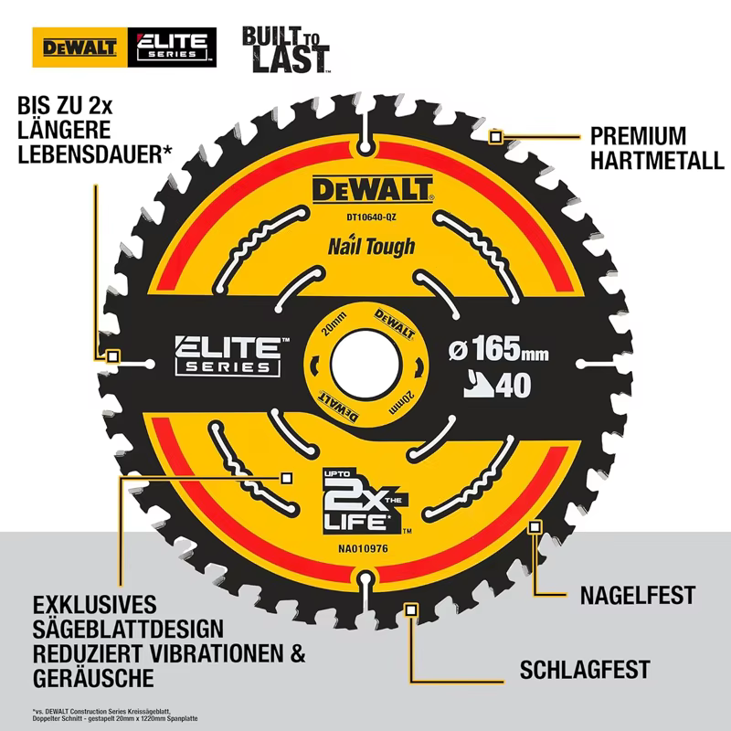 DEWALT EXTREME 2X Life Lame de scie circulaire pour la coupe du bois