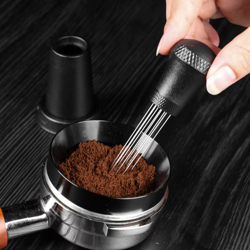 OANKR WDT outil de Distribution d'espresso outils d'agitateur d'espresso pour Barista, agitateur de café expresso à 10 aiguilles avec support