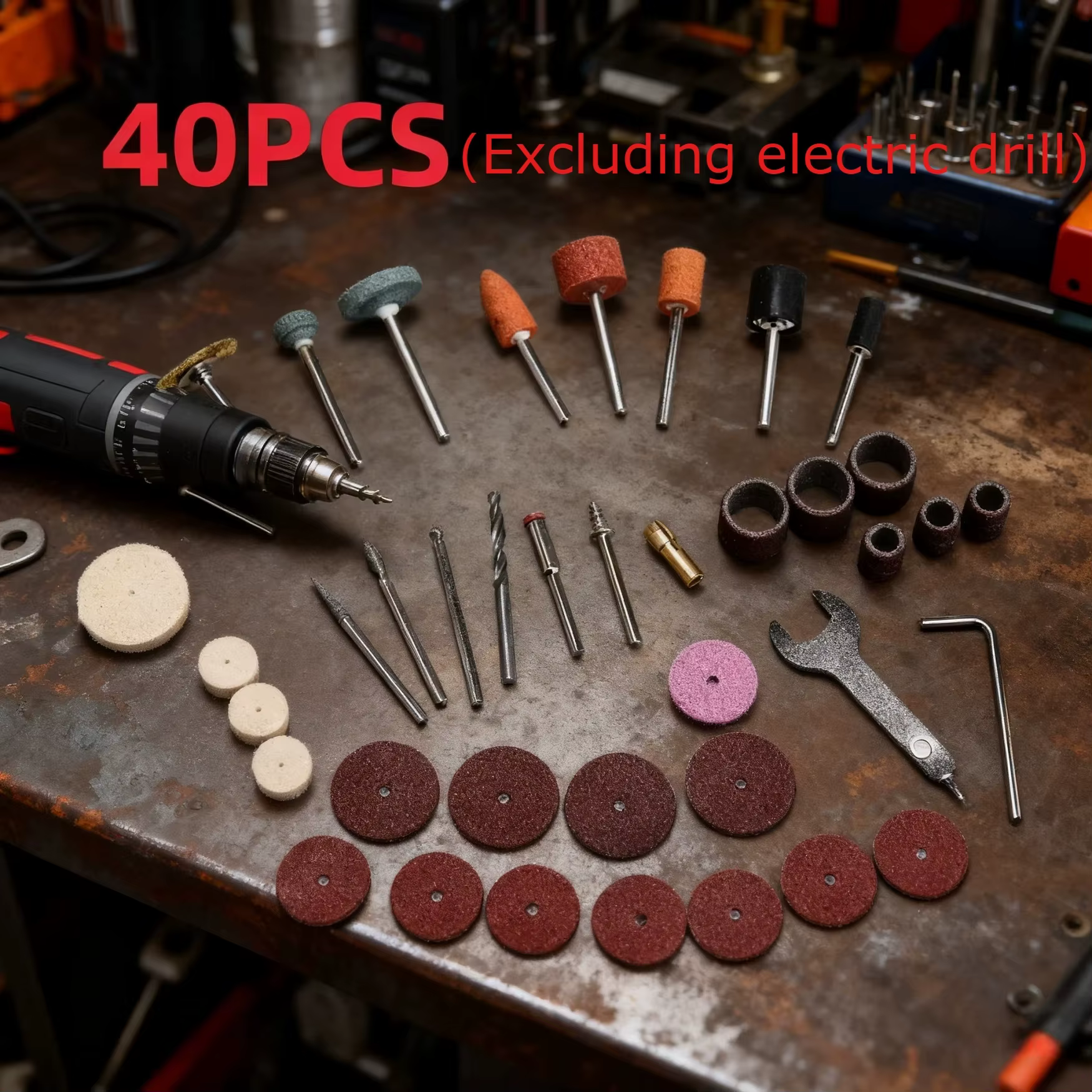 40 pièces Mini perceuse électrique Multi outil rotatif accessoires meulage Kits de polissage tête de meuleuse pour