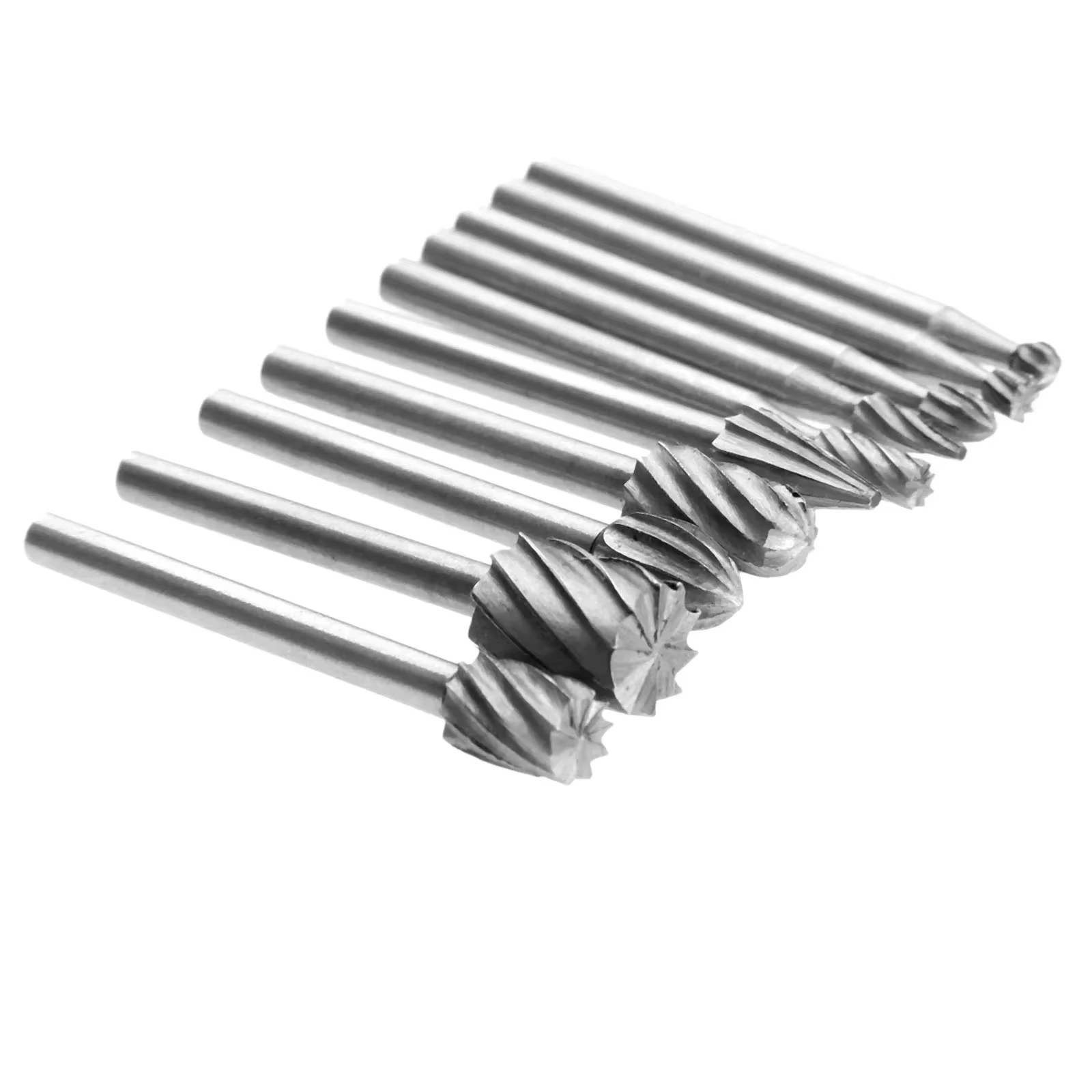Lot de 10 fraises rotatives HSS pour défonceuse, outils de fraisage, de découpe, de gravure et de ponçage électrique pour le travail du bois et le bricolage