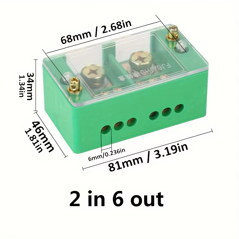 Boîte de jonction électrique monophasé/triphasé Fj6, 1 pièce, prises de 2 pouces, 6/8/12 ports, bornier en laiton, adapté à la distribution domestique, prise en charge maximale 200A, 220V