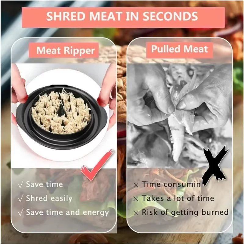 Outil de broyeur de poulet chaud, Machine de broyeur de séparation de déchiquetage de poitrine de viande avec couvercle pour déchiqueter le poulet, le porc et le bœuf