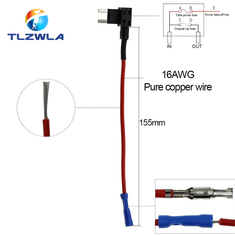 Porte-fusible de voiture MINI petit format moyen 12V, adaptateur de robinet de circuit supplémentaire avec Micro Mini fusible à lame ATM Standard 10A