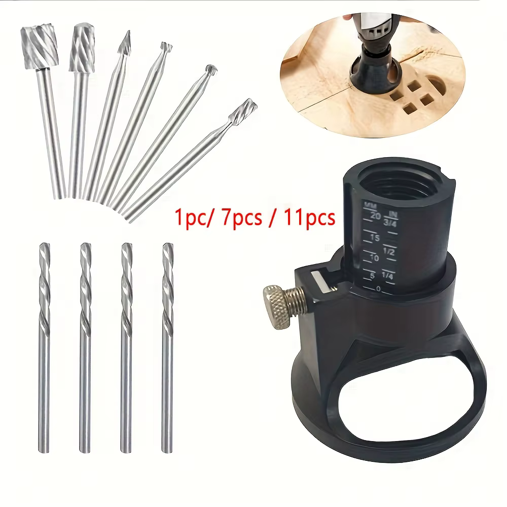 Routeur rotatif fraise Guide fixation foret hélicoïdal Kit d'outils de sculpture sur bois localisateur dédié outil de menuiserie pour Dremel