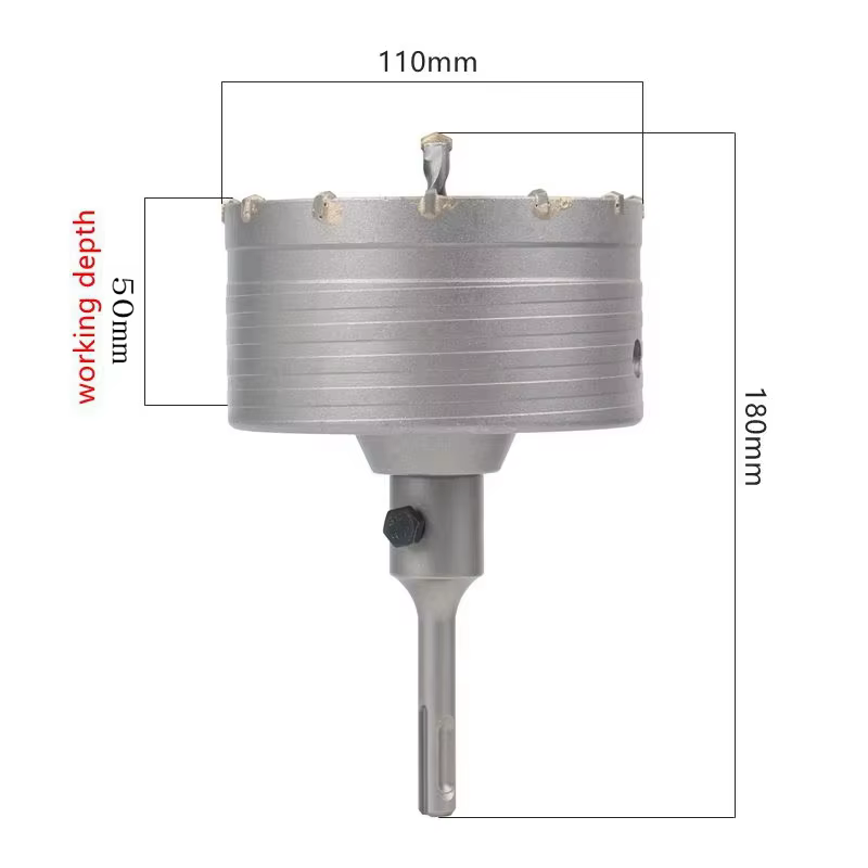 HEDA 110mm béton carbure alliage noyau scie cloche SDS PLUS électrique foret creux climatisation tuyau ciment pierre