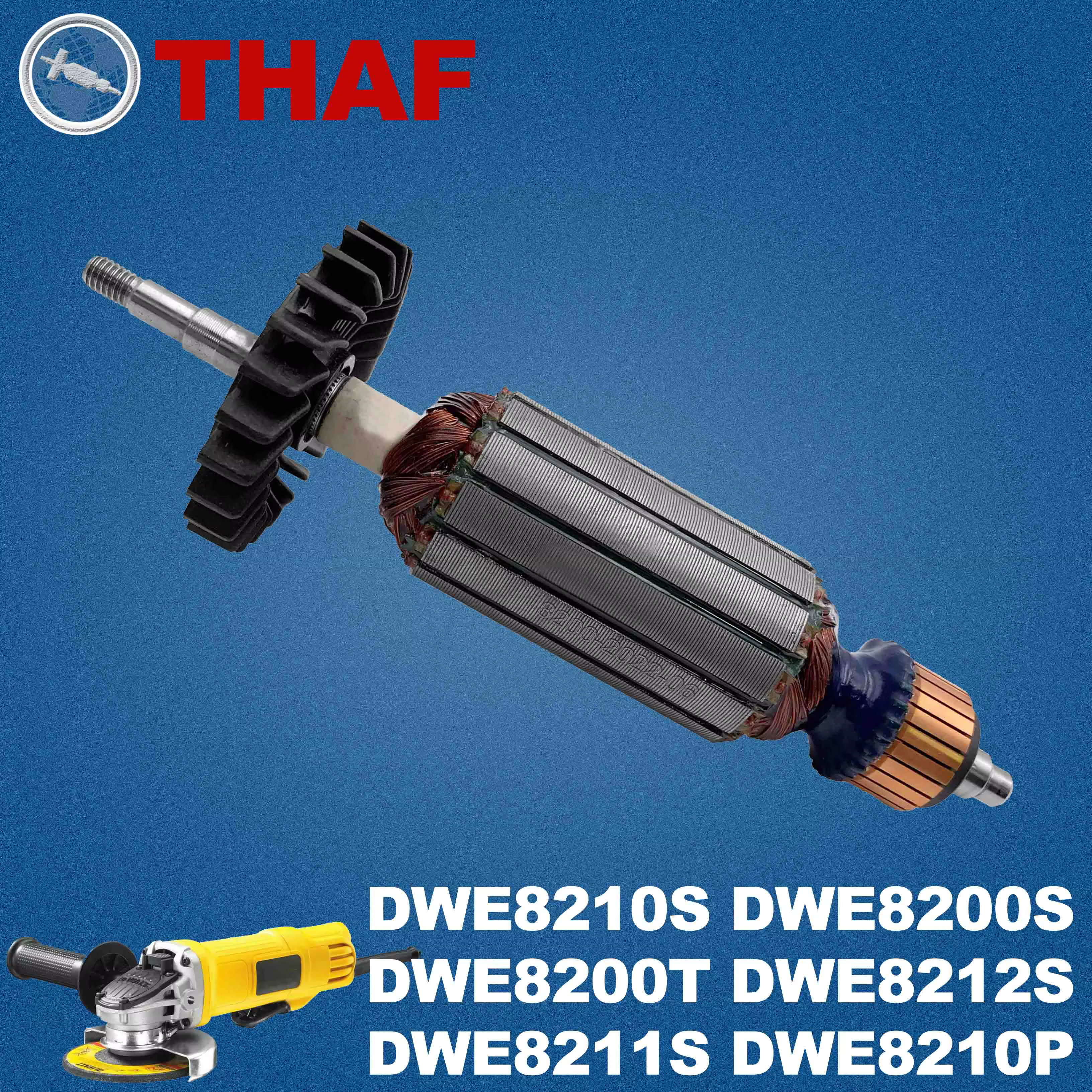 AC 220V 240V DWE8210S DWE8200S DWE8200T DWE8212S Induit Rotor pour DEWALT Meuleuse Angulaire Pièces de rechange
