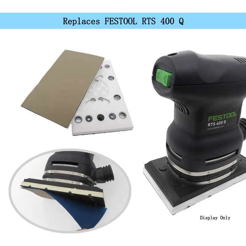 Tampon de ponçage 80x130mm Compatible avec Festool RTS 400 RS 400 RTSC 400 ponceuse remplacement disque de polissage