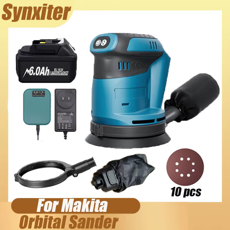 Ponceuse orbitale électrique aléatoire 125MM pour Makita 18V batterie portable Rechargeable meuleuse à bois outil