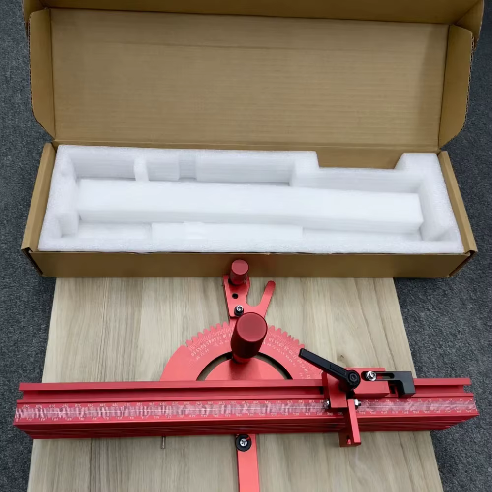 Barre de coupe à onglets 3/4x3/8 po avec butée rabattable pour jauge d'onglet de scie sur table