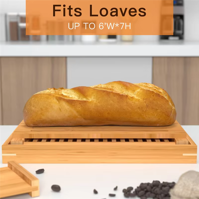 Trancheuse à pain en bois de bambou AA81-pour planche à découper de pain grillé fait maison, machine à pain à épaisseur réglable pour gâteaux au pain