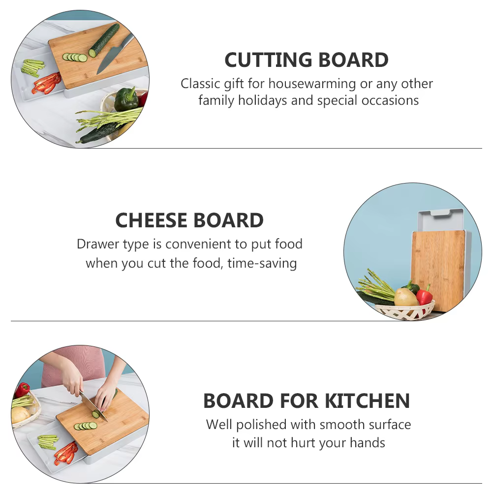 MELCutting Board Bambou Plastique Evaluproximity wers Outil de cuisine en bois multifonction Planches à découper