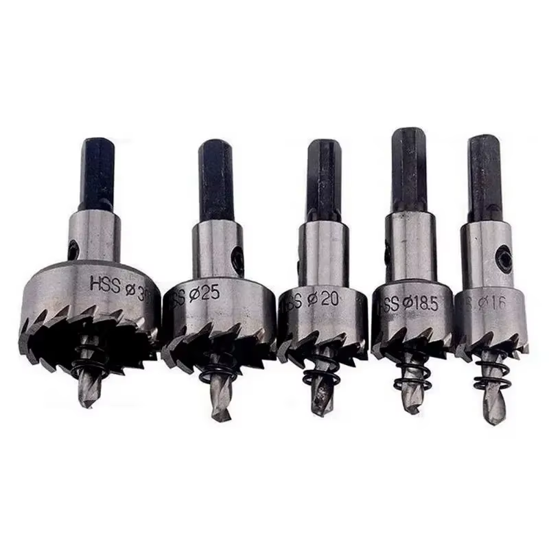 6pc 12mm/14mm/17mm/18.5mm/20mm/22mm pointe en carbure HSS forets métal trou scie forets ensemble torsion trou scie coupe outils électriques