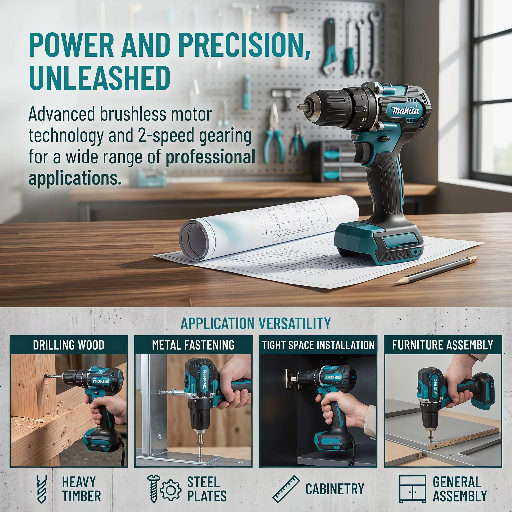 Makita Original DDF487 Perceuse-visseuse sans fil 18V