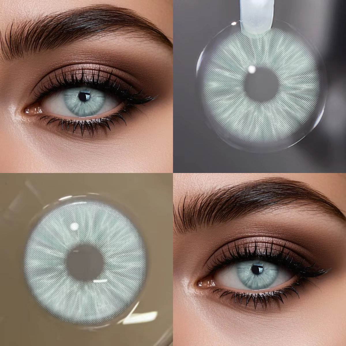 VISUASHOW Lentilles de contact souples colorées naturelles de 14,20 mm, pour le maquillage quotidien des femmes, le campus, le bureau, les trajets domicile-travail, les rendez-vous et les sorties déco
