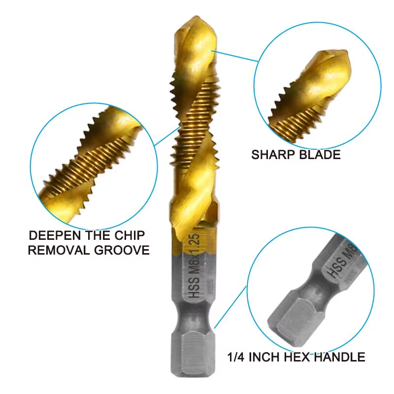 Ensemble d'outils de perçage et de chanfrein en acier à grande vitesse