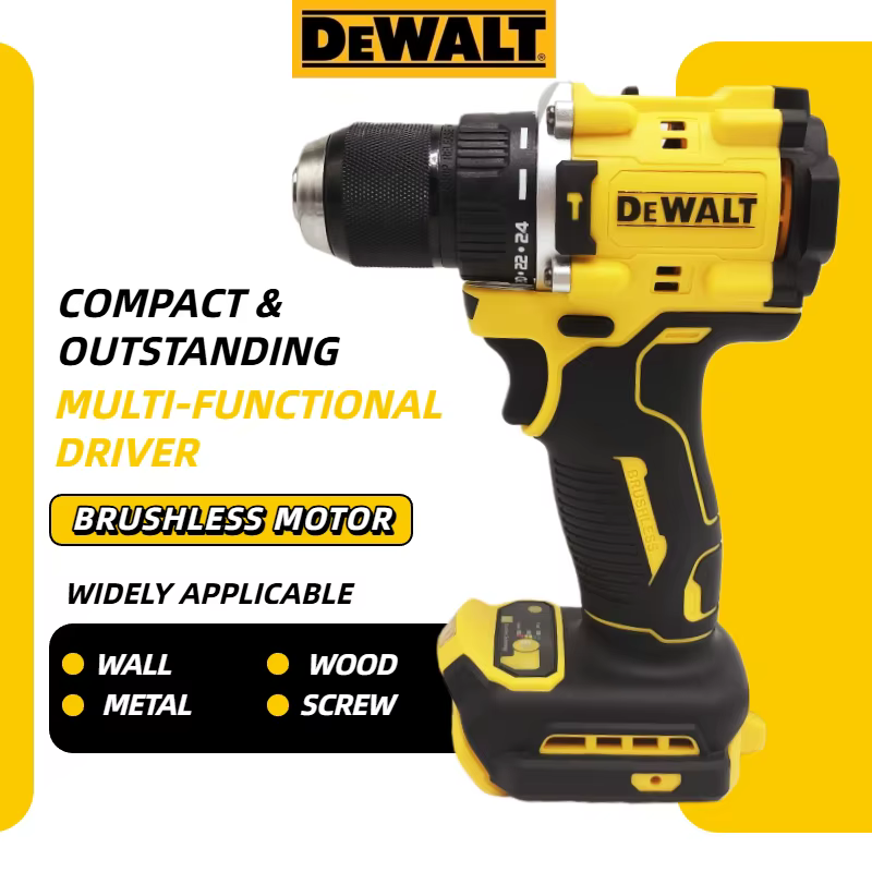 DEWALT DCD805 Perceuse-visseuse à percussion compacte sans balais rechargeable 20V à batterie au lithium