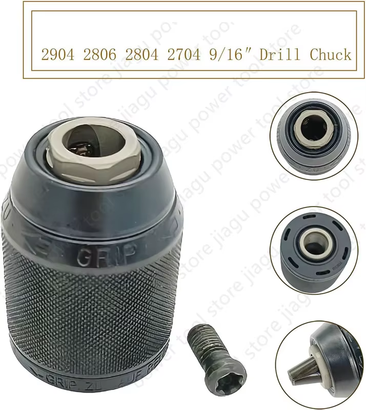 Mandrin de perceuse 9/16'' à installer et remplacer pour Milwaukee 42-66-1006 42-66-2706 42-66-2707 2704-20 2704-22 2804-22 2903-222 2904-20