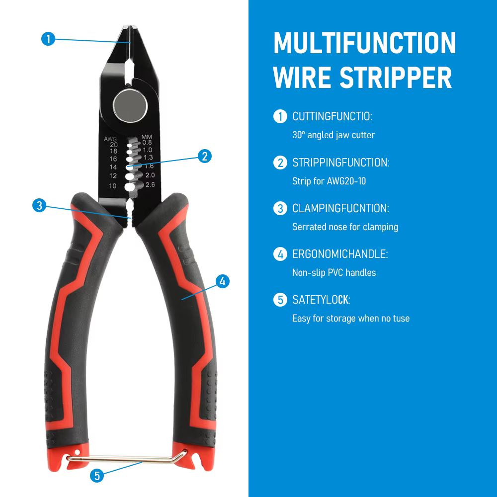 Pince à dénuder multifonctionnelle, outils coupe-dénudage automatique, sertissage de fil de câble, outils de réparation d'électricien