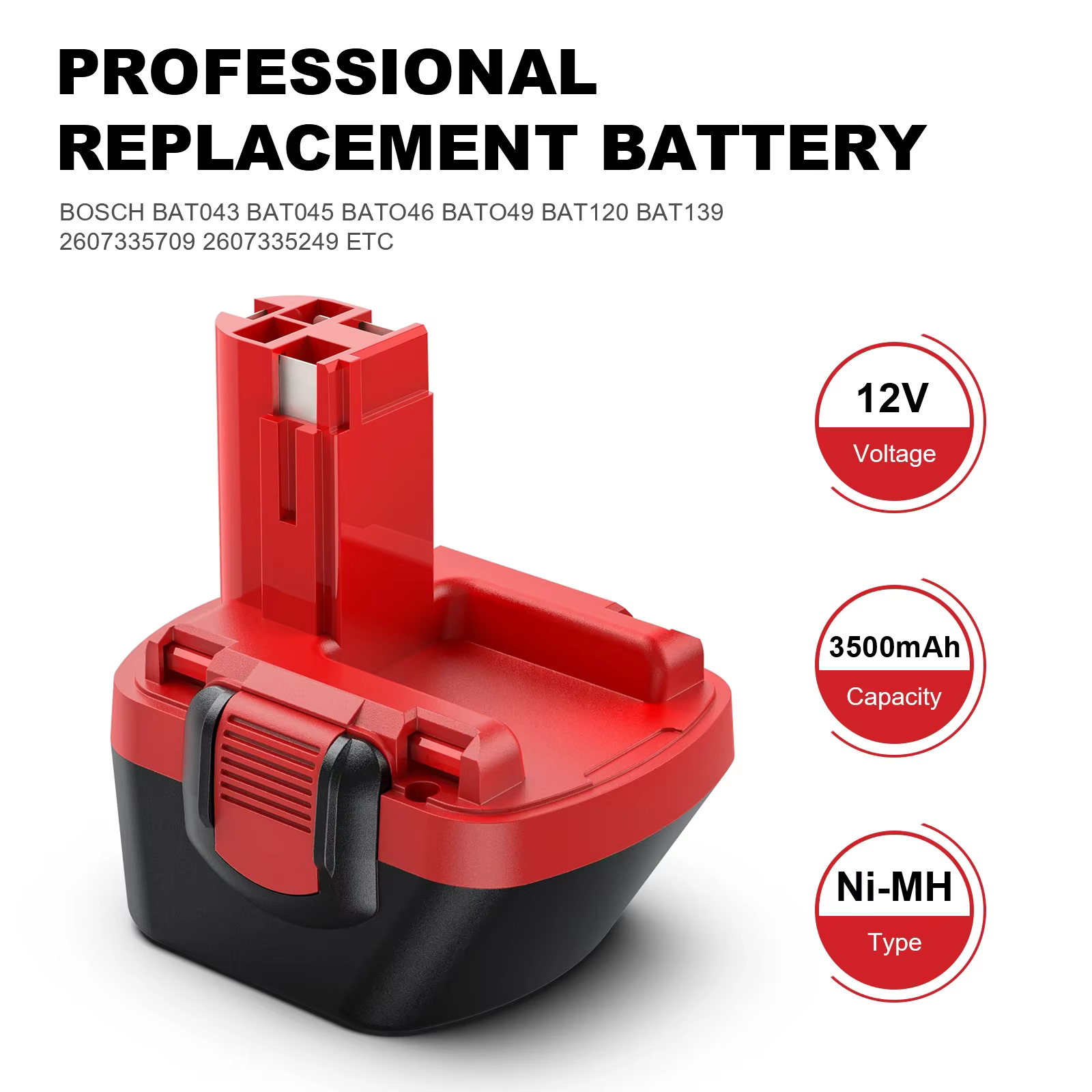 🏆 Batterie 12V 3, 5ah pour perceuse Bosch GSR 12 VE-2