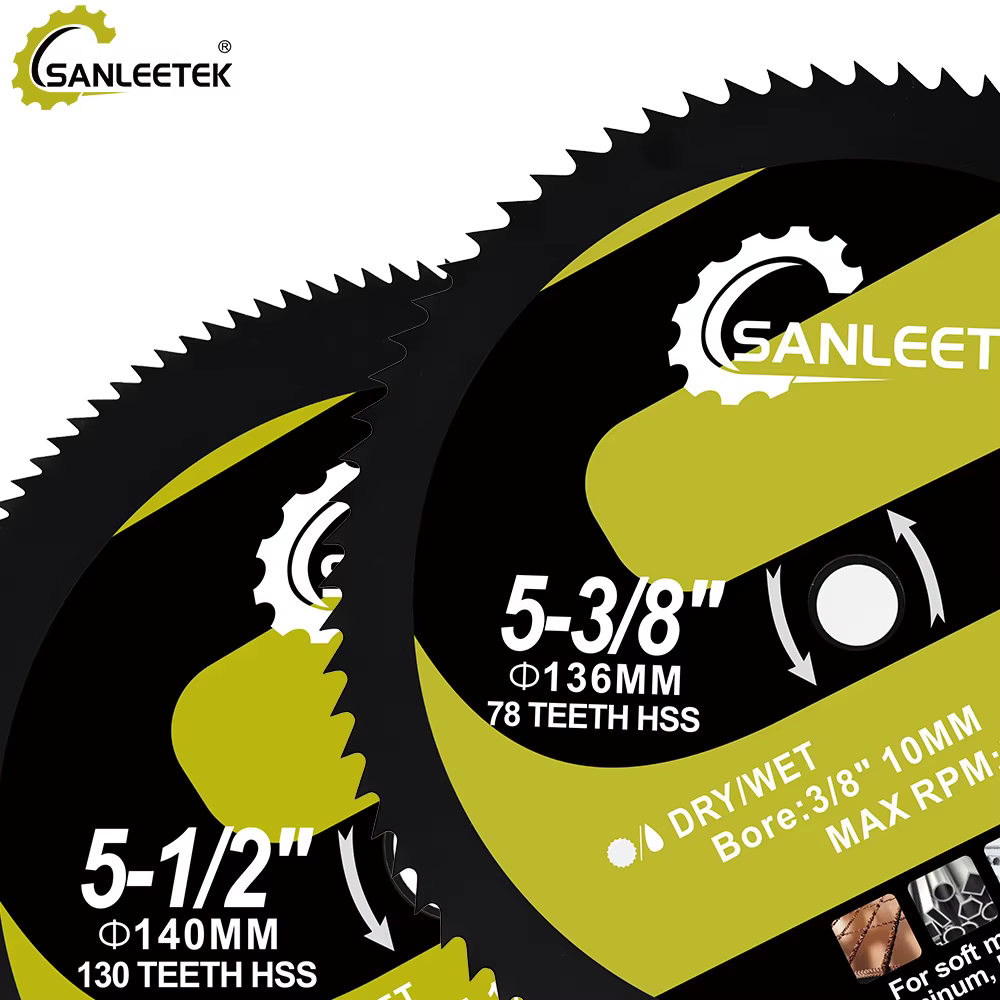 Lame de scie circulaire SANLEETEK HSS 136/140 mm pour couper le contreplaqué