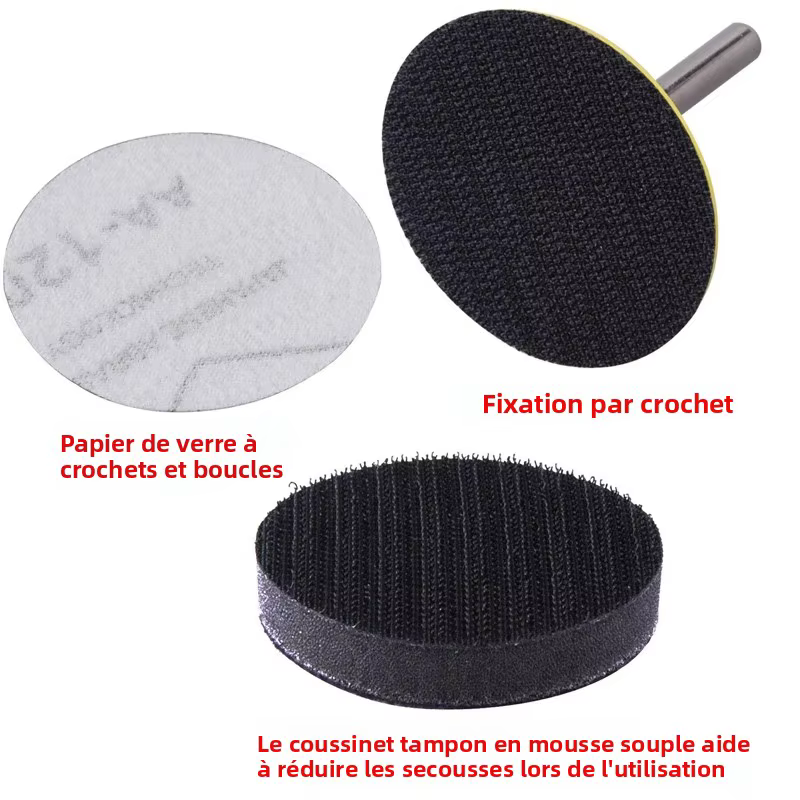 100 pièces 50mm 2 pouces disque de ponceuse disques abrasifs 80-3000 papier grain avec plaque de tampon de polissage