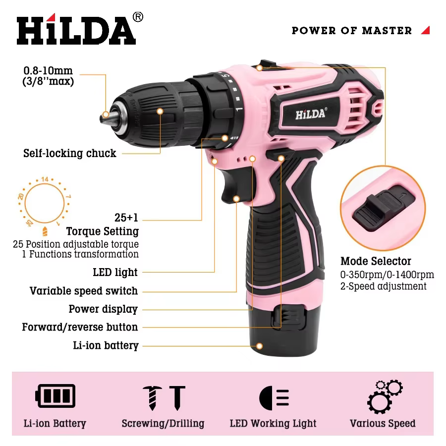 HILDA perceuse électrique 12V