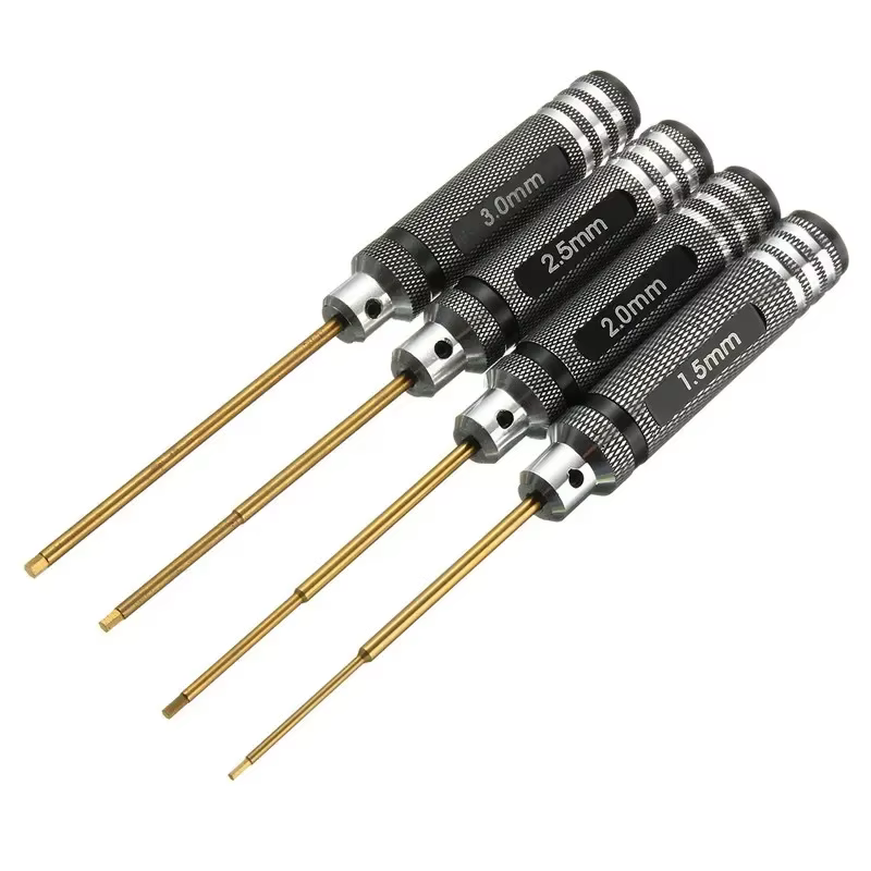 Tournevis hexagonal plaqué titane, outil de réparation, dégagement limité 1.5mm 2.0mm 2.5mm 3.0mm