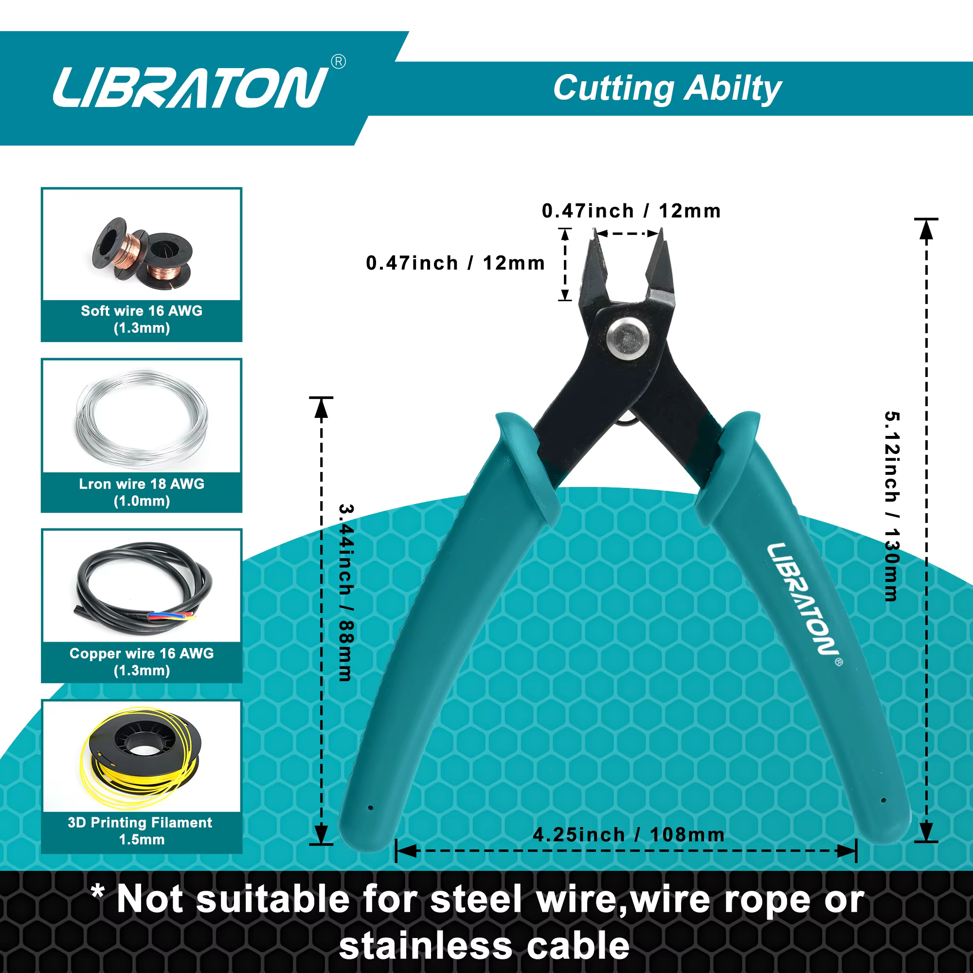 LIBRATON Micro coupe-fil électronique de précision coupe affleurante et pince coupante latérale
