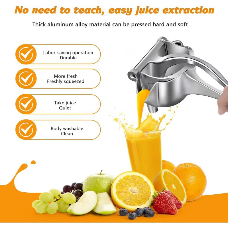 Presse-agrumes manuel, presse-jus de fruits, outil d'extraction d'agrumes robuste et détachable, presse-agrumes en alliage métallique de qualité supérieure