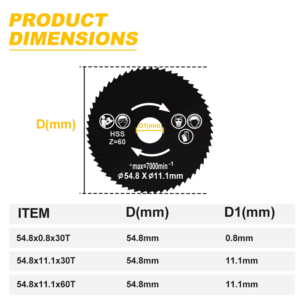 Lame de scie circulaire CMCP HSS 54.8mm 30T 60T