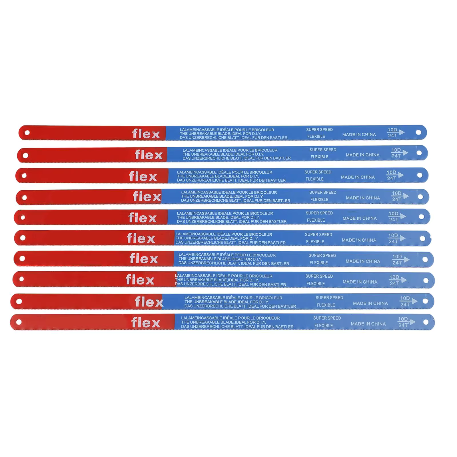 Lames de scie à main bimétalliques 300mm 14T/18T/24T – Lot de 10