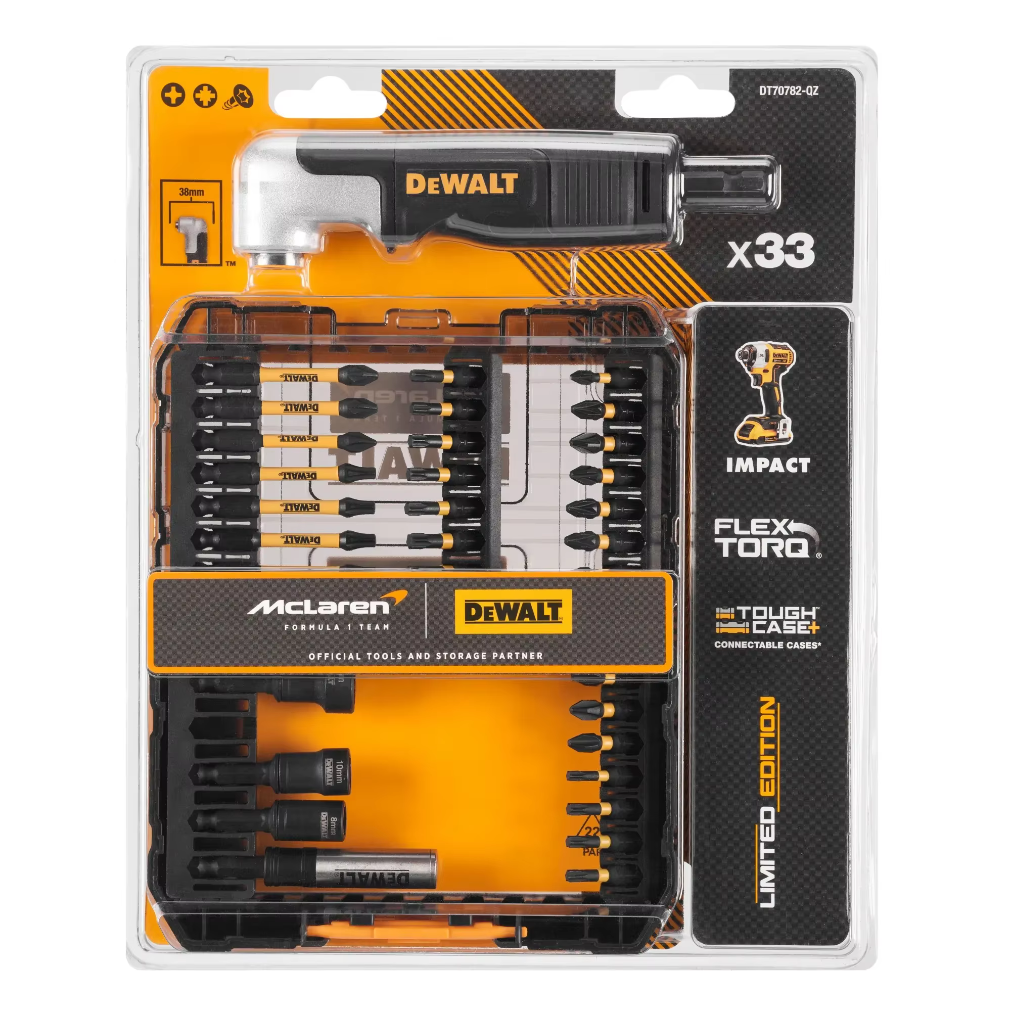 DEWALT DT70782 MCLAREN Ensemble de 33 embouts pour outils à percussion