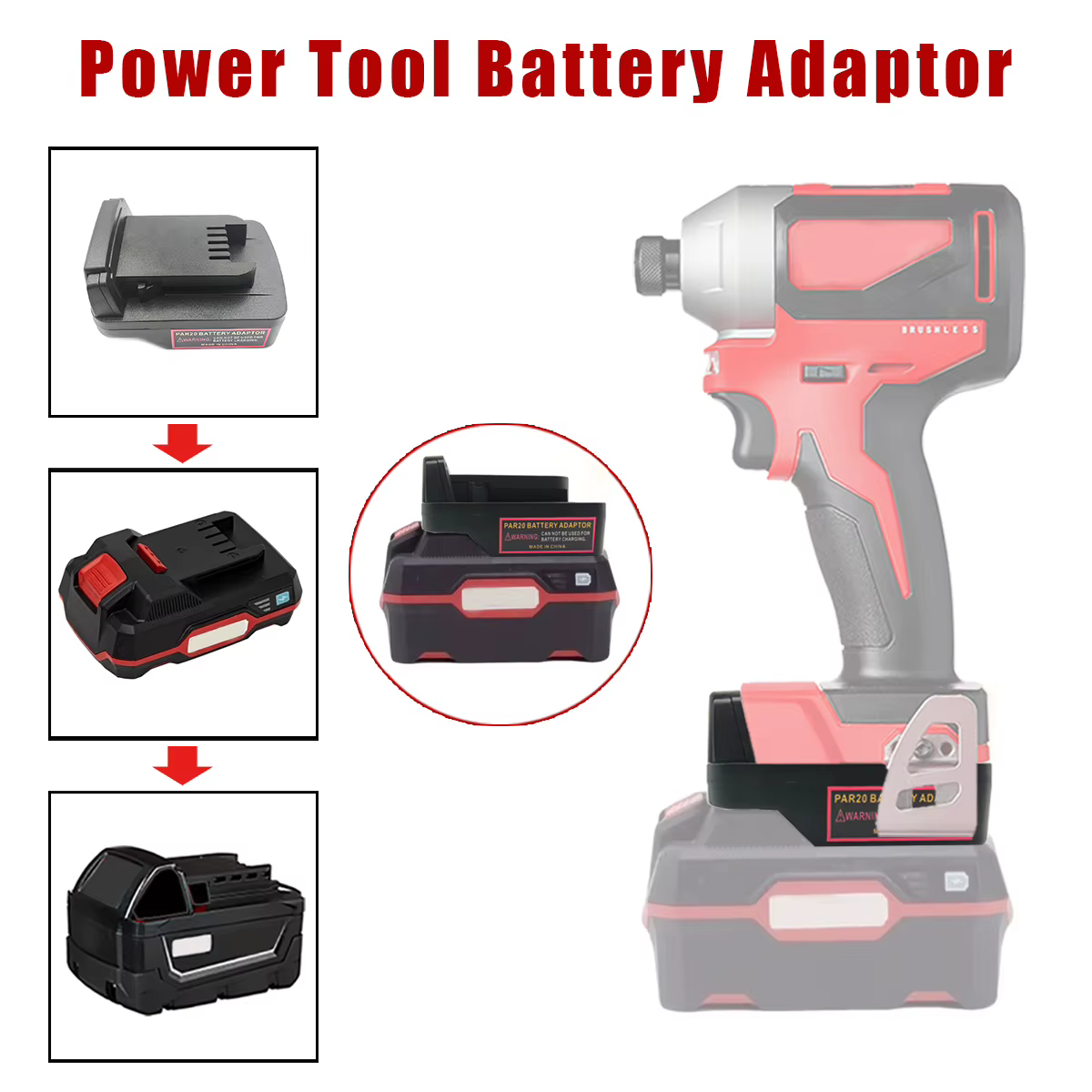 Adaptateur de batterie Li-ion 20V pour Parkside
