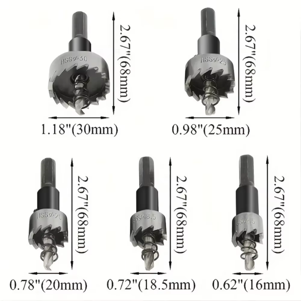 Kit de scies cloches HSS 5 pièces