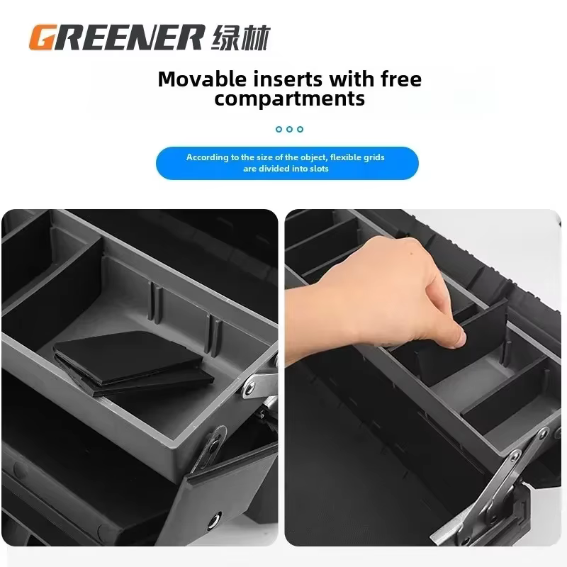 Green Forest – grande boîte à outils pliable à trois couches