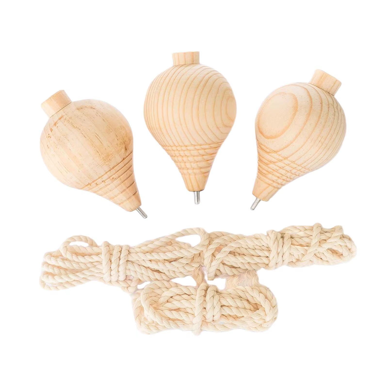 3 Pièces Trompos Jouets Éducatifs DIY, Jouets Gyroscopiques Faits Main, Toupies en Bois Non Peintes pour Adultes, Intermédiaires, Enfants, Débutants, Tout-petits