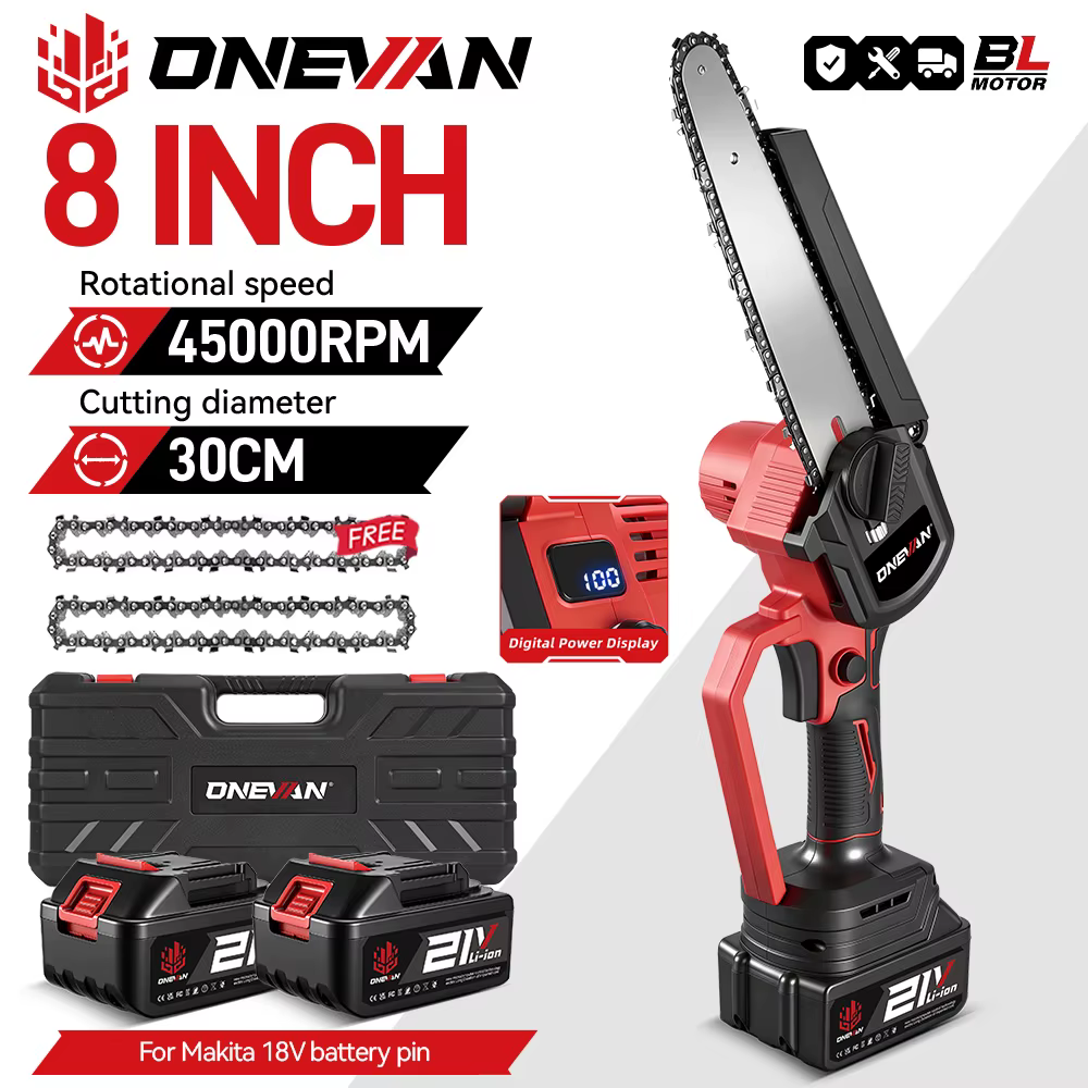 ONEVAN – scie électrique sans balais de 8 pouces