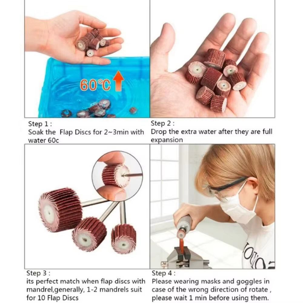 Disques à lamelles abrasifs de plusieurs tailles