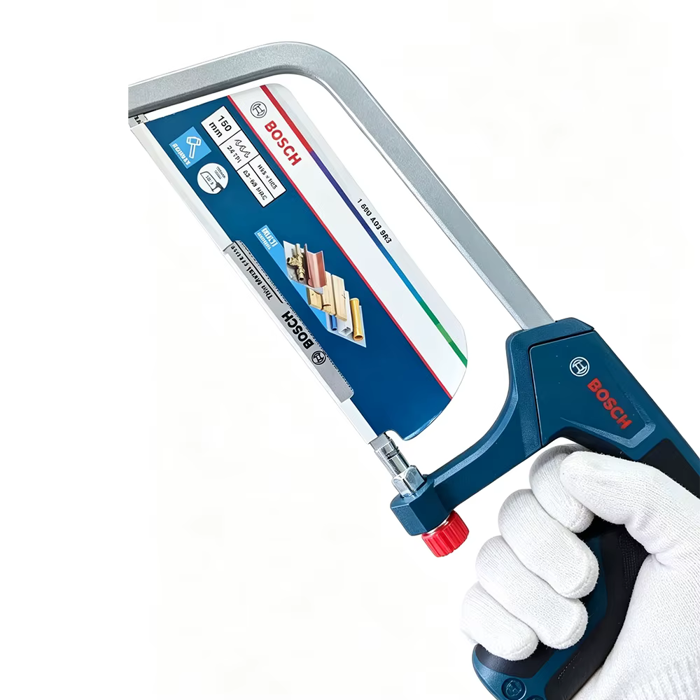 BOSCH – scie à métaux 150/300mm, lame de scie bimétallique à dents fines, poignée antidérapante, pour bricolage à domicile, outil manuel pour couper le métal, les tuyaux en cuivre et le bois