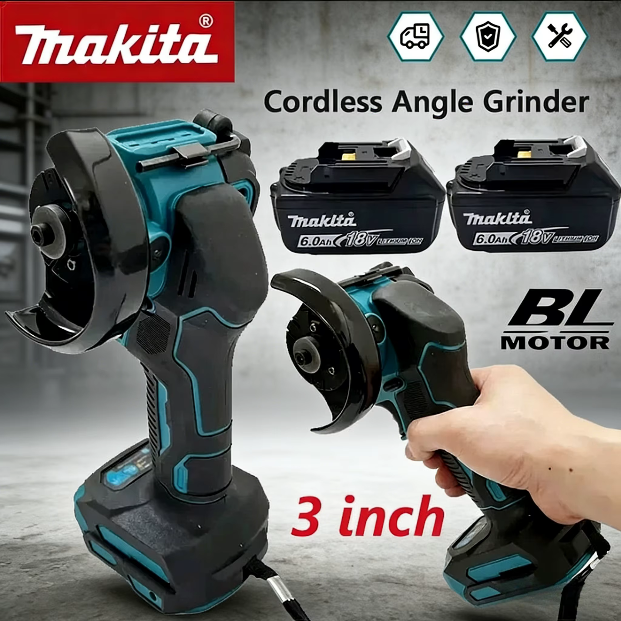 Meuleuse d'angle sans fil Makita 3 pouces
