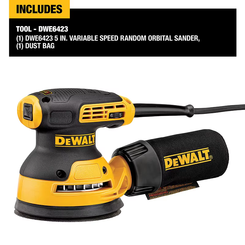 Ponceuse orbitale aléatoire Dewalt DWE6423 Classic à vitesse variable